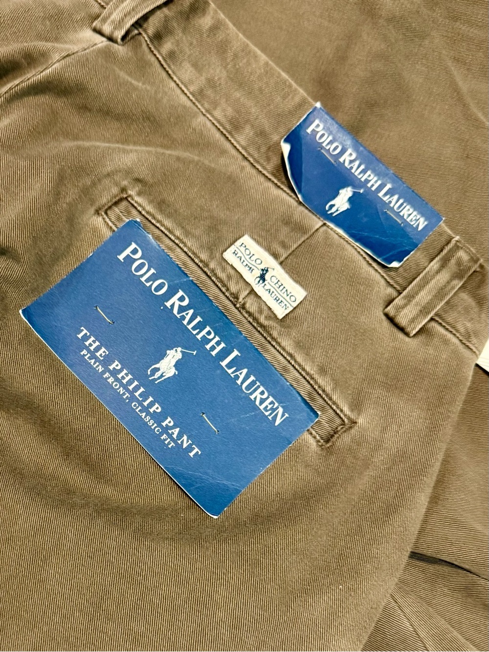 Polo by Ralph Lauren The Phillip Pant Olive/Tan Men's Casual Vintage Chino Pants - Picture 3 of 3